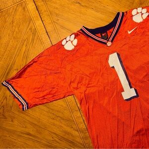 Vintage Nike Team Clemson Tigers #1 Football Jersey Men's Size Large Orange